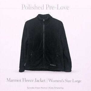 Marmot Women’s Large Black Fleece Jacket Full Zip Outdoor Athleisure